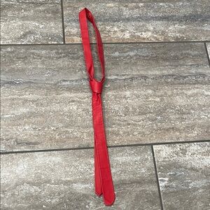 Vintage 80s 90s Red genuine leather skinny Necktie